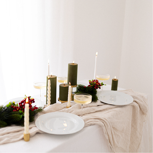 
                      
                        Ribbed Pillar Candle - Olive Green
                      
                    