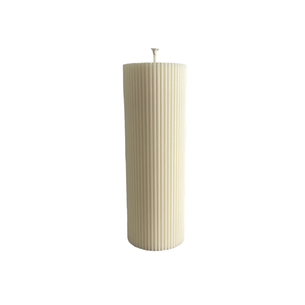 
                  
                    Ribbed Pillar Candle - White
                  
                