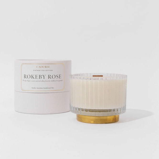 
                  
                    Rokeby Rose candle with box packaging
                  
                